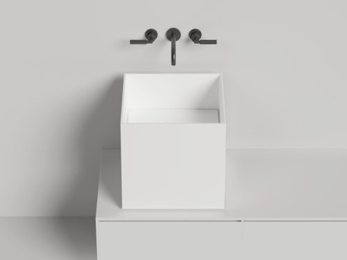 Раковина из искусственного камня S-Sense Salini ARMONIA 130513G 50х50 накладная цвет белый - фото 3